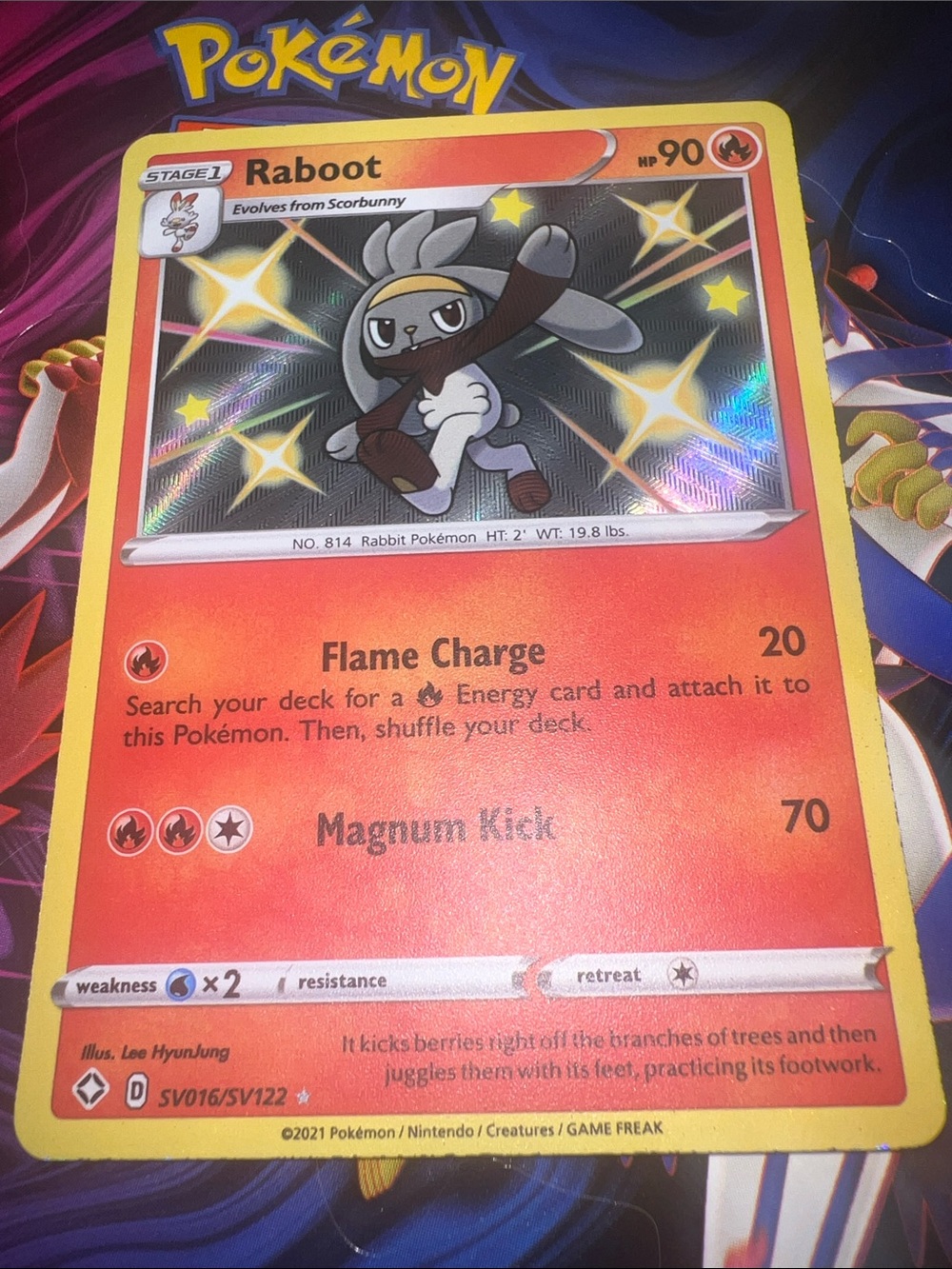 Pokemon Raboot Holo Red Yellow Trading Card - Picture 6 of 9
